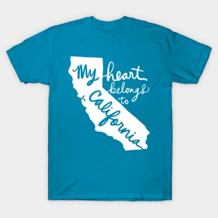 My Heart Belongs To California: Californian State Pride T-Shirt